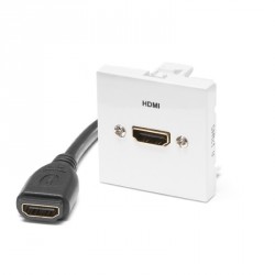 Plastron équipé câblé HDMI Femelle / Femelle de 0,2 m