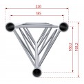 Poutre aluminium triangulaire 220 mm