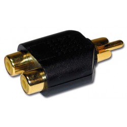 Adaptateur 2 RCA femelle vers 1 RCA male