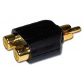 Adaptateur 2 RCA femelle vers 1 RCA male