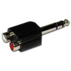 Adaptateur 2 RCA femelle vers 1 Jack 6.35 mâle stéréo