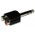 Adaptateur 2 RCA femelle vers 1 Jack 6.35 mâle stéréo