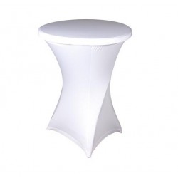 LOCATION HOUSSE DE TABLE PLIANTE RONDE 80 x 110 cm BLANC