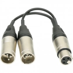 Cordon 1 XLR femelle  2 x XLR mâle   0,6 m	 