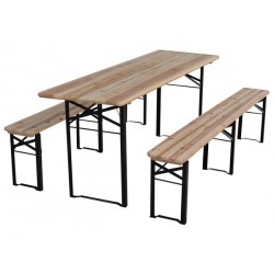 TABLE - AVEC 2 BANCS - 220 x 80 x 76 cm