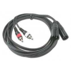 Cordon ligne 2 x RCA mâle / 2 x XLR mâle 3M