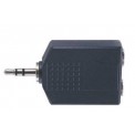 Adaptateur 2 Jack 6.35 femelle vers 1 Jack 3.5 mâle