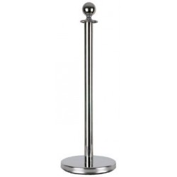 POTEAU A CORDON ROBUSTE 95CM BASE DE 5KG ARGENT