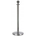 POTEAU A CORDON ROBUSTE 95CM BASE DE 5KG ARGENT