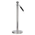 POTEAU A CORDON ROBUSTE 95CM BASE DE 5KG ARGENT