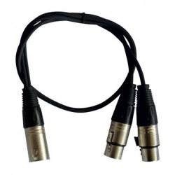 Cordon 1 XLR mâle / 2 x XLR femelle - 0,6m