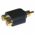 Adaptateur 2 RCA femelle / 1 RCA mâle