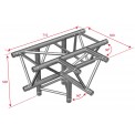 Té 290 mm - 4 directions sommet bas 